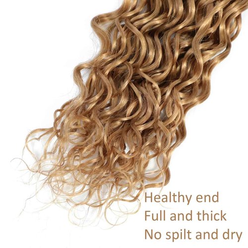 Habiliana Bundles Human Hair 24 26 28 Inch Water Wave Brown 27 Human Hair Bundles 11A Unprocessed Brazilian Virgin Quick Weave Hair Extensions for Black Women
