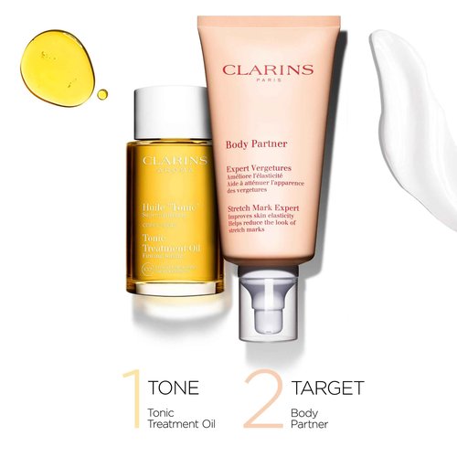 CLARINS Tonic Body Treatment Oil | Stretch Mark Pregnancy Care | Skin Elasticity Is Improved After 28 Days* | Visibly Firms and Tones | Dermatologist Tested | Natural 100% Plant Extracts