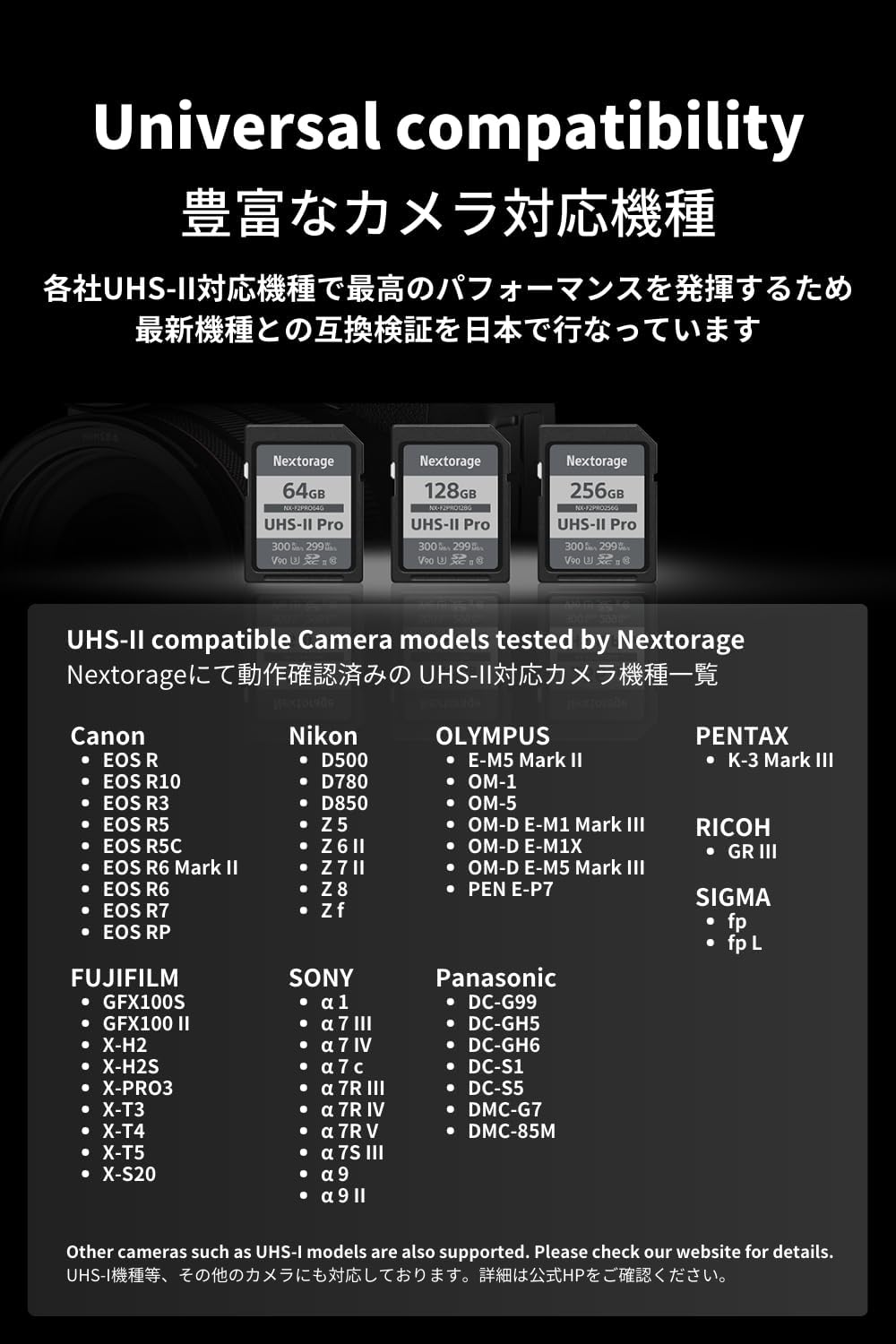 Nextorage 128GB SDXC UHS-II V90 Japanese Brand pSLC Max. Write Speed 299MB/s Max. Read Speed 300MB/s 4K Recording NX-F2PRO128G SD Card Memory for Camera