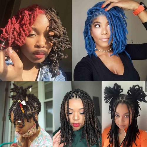 WacanDan 0.4cm Thickness 100% Human Hair Dreadlock Extensions 10 Inch 60 Strands Full Handmade Can be Dyed and Bleached Permanent Loc Extensions Human Hair Natural Black