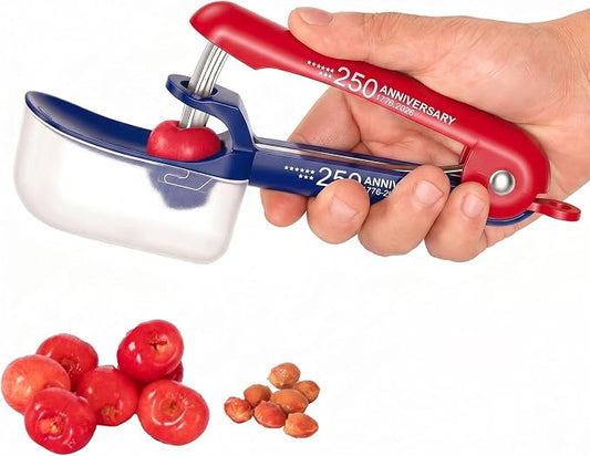 Cherry Pitter - Makmzoon Cherries Pitter Tool | Stainless Steel Rods with Hand-held Push Design, Save Time & Space for Making Cherry Jam with Lock Design