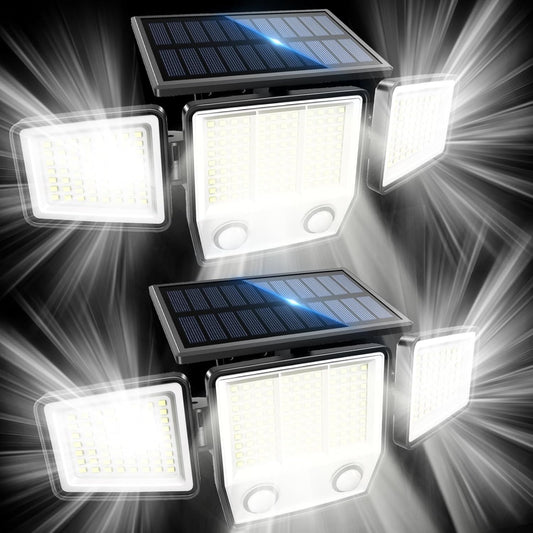 Solar Motion Sensor Outdoor Lights Waterproof - 3000LM 3 Modes Security Lights Outdoor 270° Illumination IP65 LED Solar Flood Wall Light for Garden Yard Patio Pathway