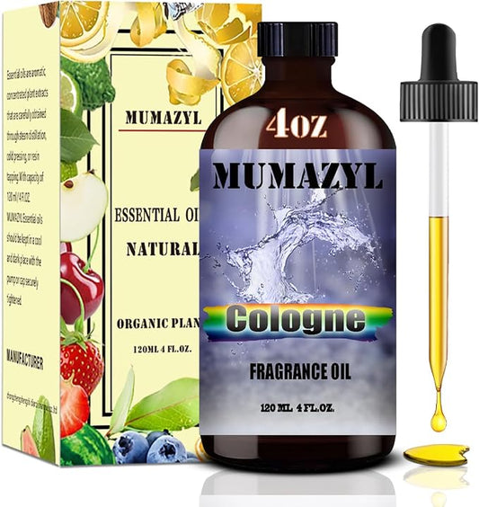 Cologne Fragrance Oil, Cologne Oil 4 Fl Oz 120ML for Diffuser Humidifier Yoga Cleaning DIY Candle Soap Making MUMAZYL Essential Oils