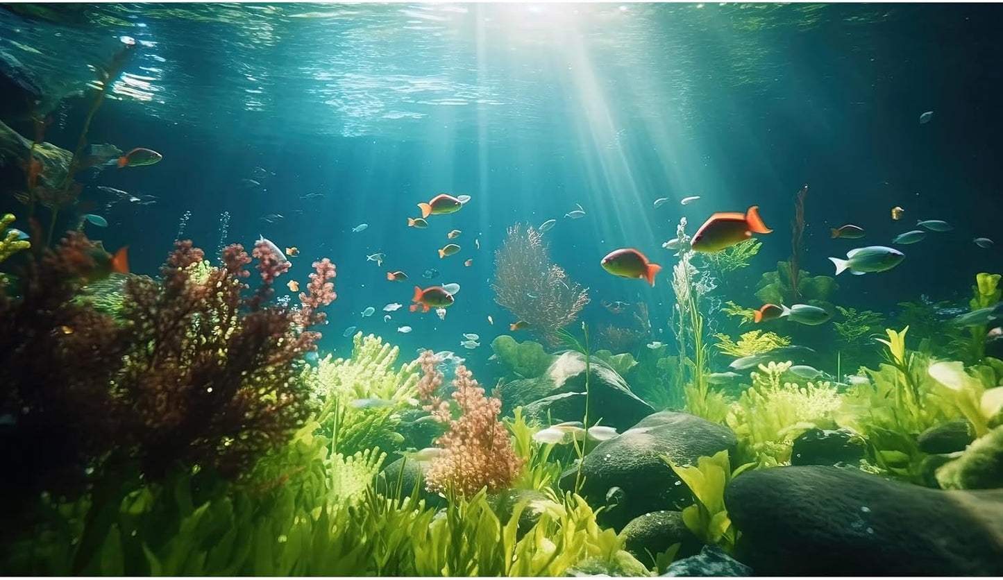 Fish Tank Background Underwater Aquarium Background Under The Sea Aquatic Plants Fish Tank Backgrounds Ocean Floor Rock Terrarium Wallpaper Tropical Fish Aquarium Reptile Tank Backgrounds 24x16in