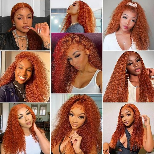 Giginger Bundles Human Hair 18 20 22 inch Orange Deep Wave Bundles 350 Color Human Hair Unprocessed Quick Weave Soft Sewn In Hair Extensions for Black Women