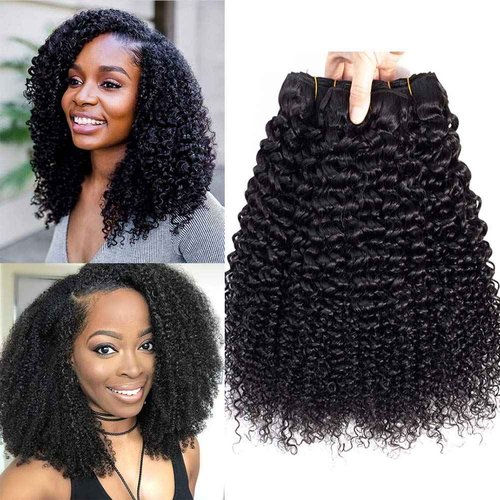 Luxnovolex Brazilian Curly Bundles Human Hair Virgin Hair Kinky Curly Human Hair Extensions 14 16 18 Inch 9A Grade 100% Unprocessed Remy Jerry Curly Virgin Cheap Human Hair Weave Extensions