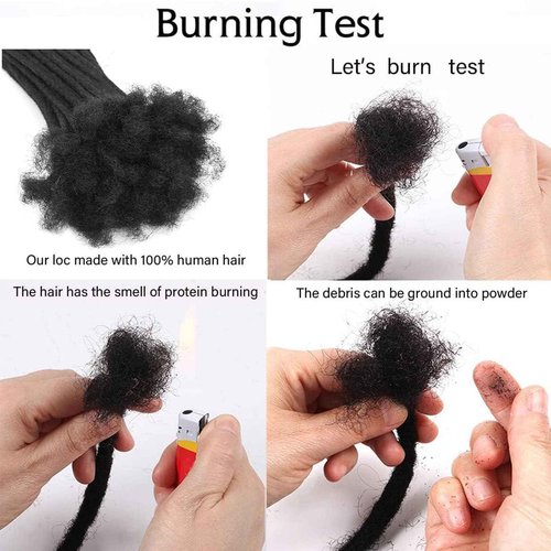 12 inch 50 Strands Loc Extensions Human Hair, 0.6cm Pencle Size Dreadlock Extensions Human Hair for Women Men Kids Full Handmade Permanent Dreads Locs,bug
