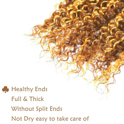Fabimiya Human Hair Bundles 28 30 32 Inch Light Brown P27/30 Deep Wave 100% Unprocessed Wave Bundles Human Hair for Black Women Soft Sew In Bundles Human Hair with Double Weft