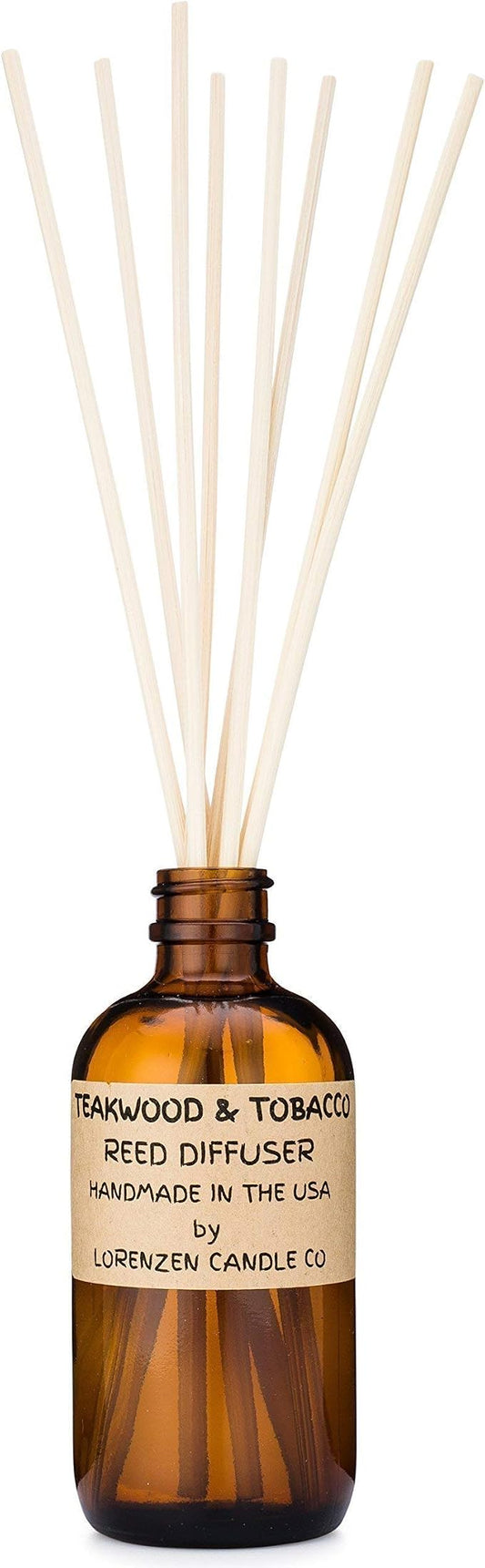 Teakwood & Tobacco Reed Diffuser Set | Handmade in the USA by American Workers | Lasts For 2-3 Months |