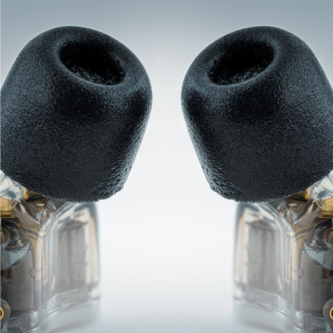 Comply 600 Core Series | Memory Foam Replacement IEM Ear Tips for Truthear, Sennheiser, Moondrop & More | Superior Noise Isolation, Ultimate Comfort, Secure Fit | TechDefender, Black, Medium(3 Pairs)