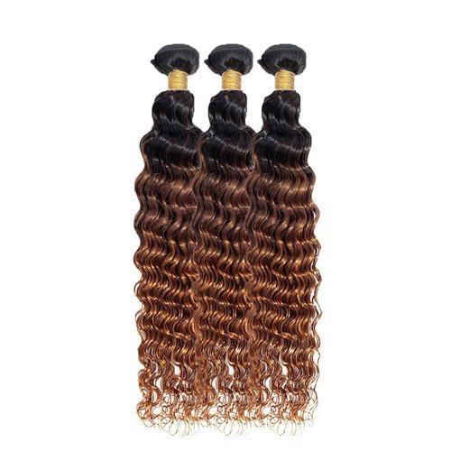 Condescension Brazilian Omber T1B/4/30 Human Hair Bundles 22 24 26 Inch Deep Wave 3 Bundles Human Hair 100% Unprocessed Remy Virgin Weave Hair for Women