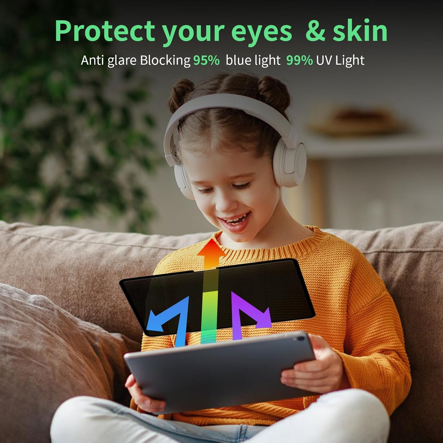 Nano Privacy Screen Protector Compatible with iPad Air 11 M2/M3 (6/7th Generation,2024/2025) , Anti-Glare Blue Light Film Anti-Spy Filter, Bubble-Free Shield Easy Install Guard Removable Cover