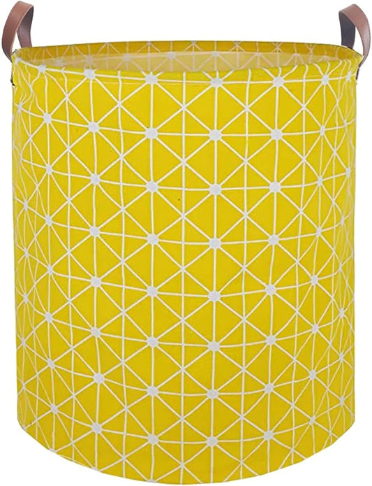 Waterproof Laundry Hamper Collapsible Laundry Basket Leather Handle Laundry Bag Large Clothes Storage Toy Organization for Bathroom Bedroom Laundryroom College Dorms (Nursery Bins Boxes-002)