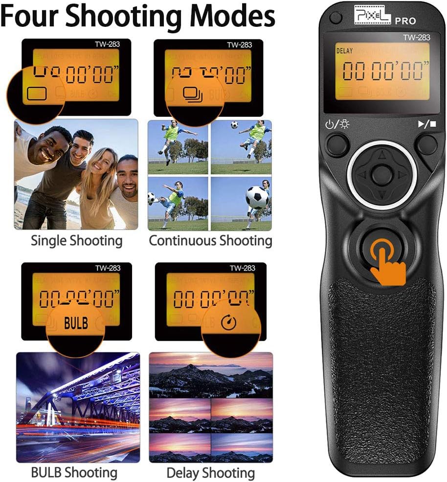 Pixel TW-283 DC0 Wireless Camrea Shutter Release Remote Control Compatible for Nikon Cameras D800 D810 D850 D700 D500 D300
