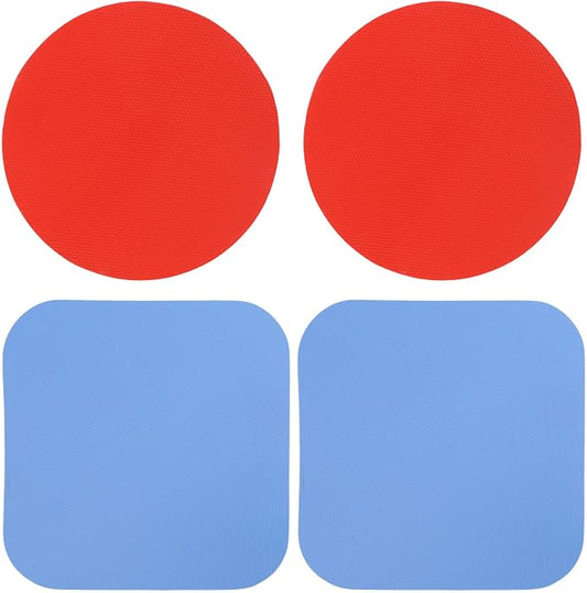 4pcs Jar Opener Gripper Pads, Rubber Can Opener Bottle Lid Cap Gripper Pads for Weak Hands Seniors Elderly Multi-Function Kitchen Coasters Gadgets (Red, Blue)