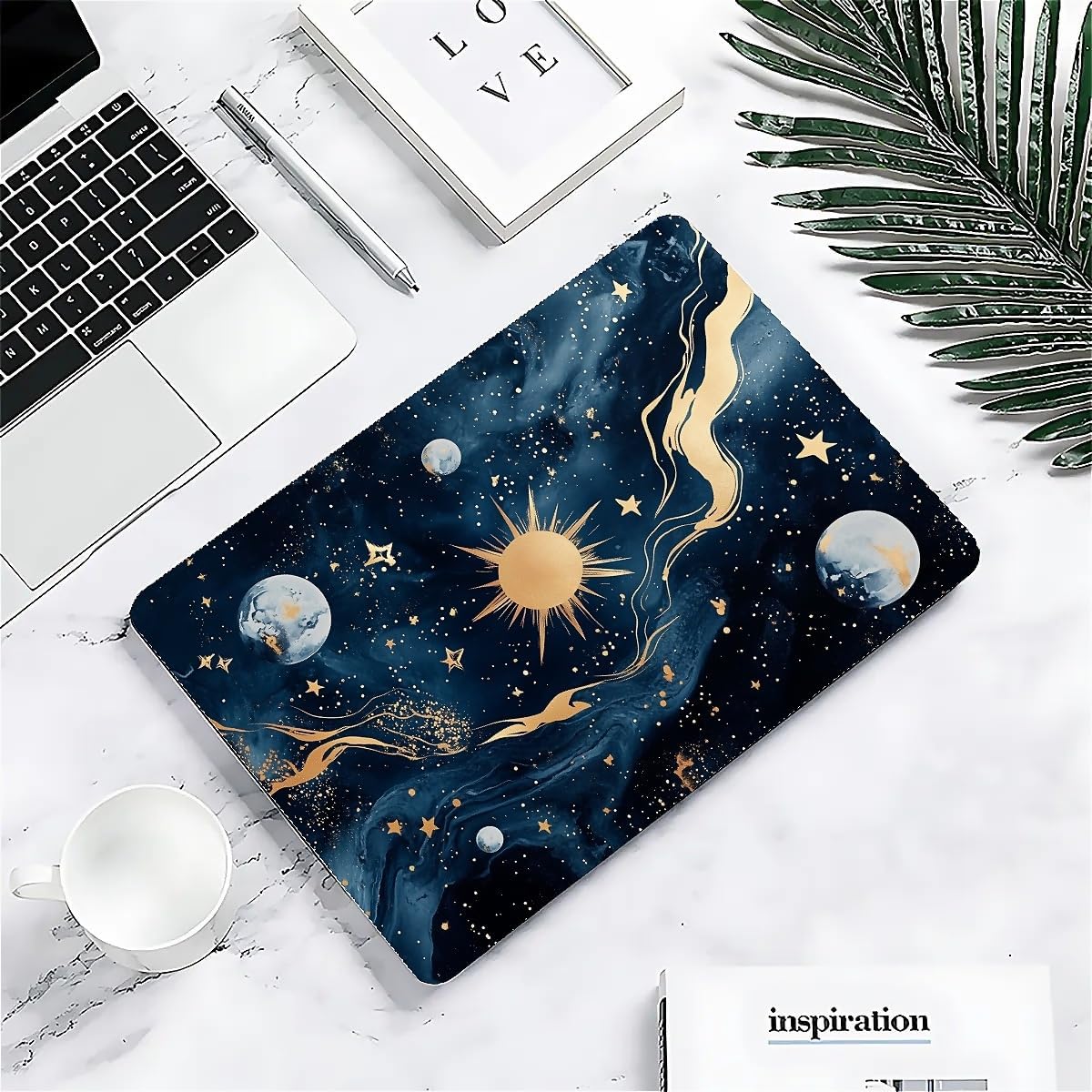 Compatible with MacBook Air 13.3 13.6 Inch Case 2022 2021 2020 2019 Plastic Hard Shell Case Cover,13.3 Air (A1932/A2179/A2337), Moon and Sun