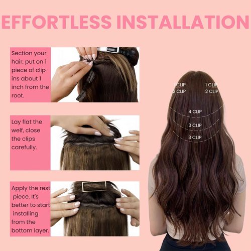 FUOTONBUTY Clip in Extensions Real Human Hair 7pcs, Natural and Seamless 90g (Caramel Blonde to Bleach Blonde, 20 inch)
