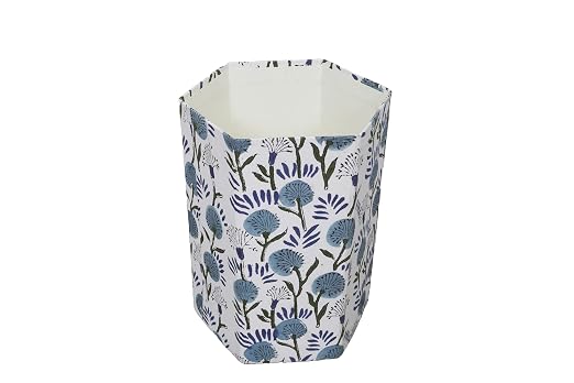 Generic 3.3 Gallon Cotton Hand Block Printed Paper Waste Basket |Small Decorative Trash Can for Housewarming Gifts in Living Room, Bedroom, Bathroom | Eco-Friendly, Plastic-Free (1, MULTI COLOR)