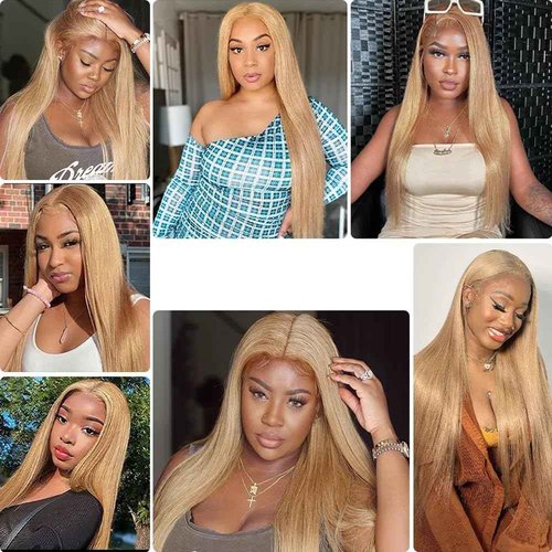 Giginger Brazilian Human Hair Bundles 24 26 28 Inch Honey Brown 27 Color Straight Bundles Human Hair Straight Unprocessed Virgin Quick Weave Hair for Black Women