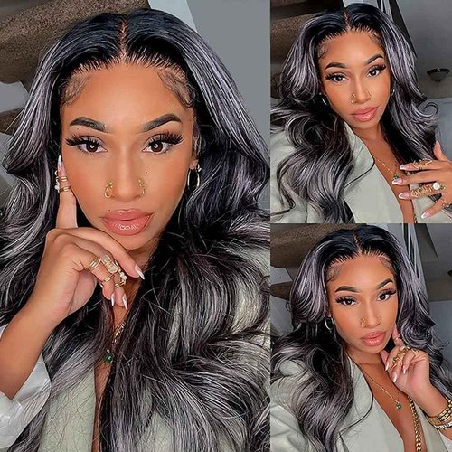 Condescension P4/Grey Human Hair Bundles 18 20 22 inch Body Wave Wave Human Hair Bundles Highlight Chocolate Grey Unprocessed Soft Sewn In Hair with Double Weft for Black Women