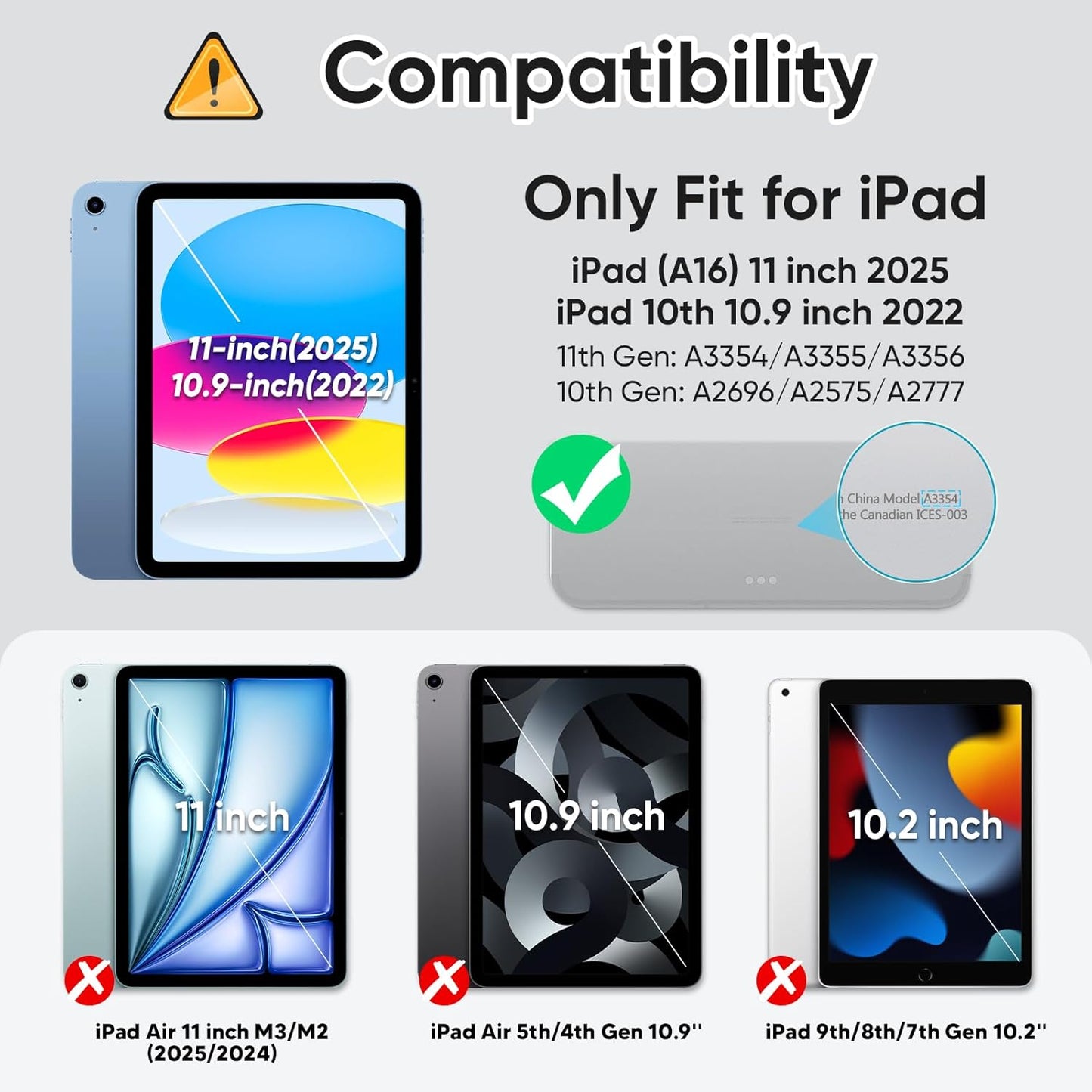 SCSVPN Case for iPad A16 11th Generation 11 Inch 2025/10th Gen 10.9'' 2022, Slim Hard Shockproof Protective Case with Screen Protector, Pencil Holder, Rotating Stand, Hand/Shoulder Strap - Navy Blue