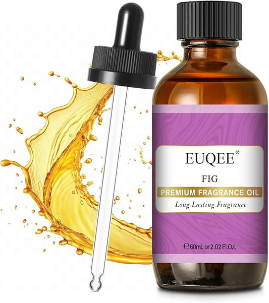 EUQEE Fig Fragrance Oil, Premium Fig Essential Oil 2.02 Fl oz with Glass Dropper for Diffusers, DIY Bath Bombs, Candle Making - 60ML