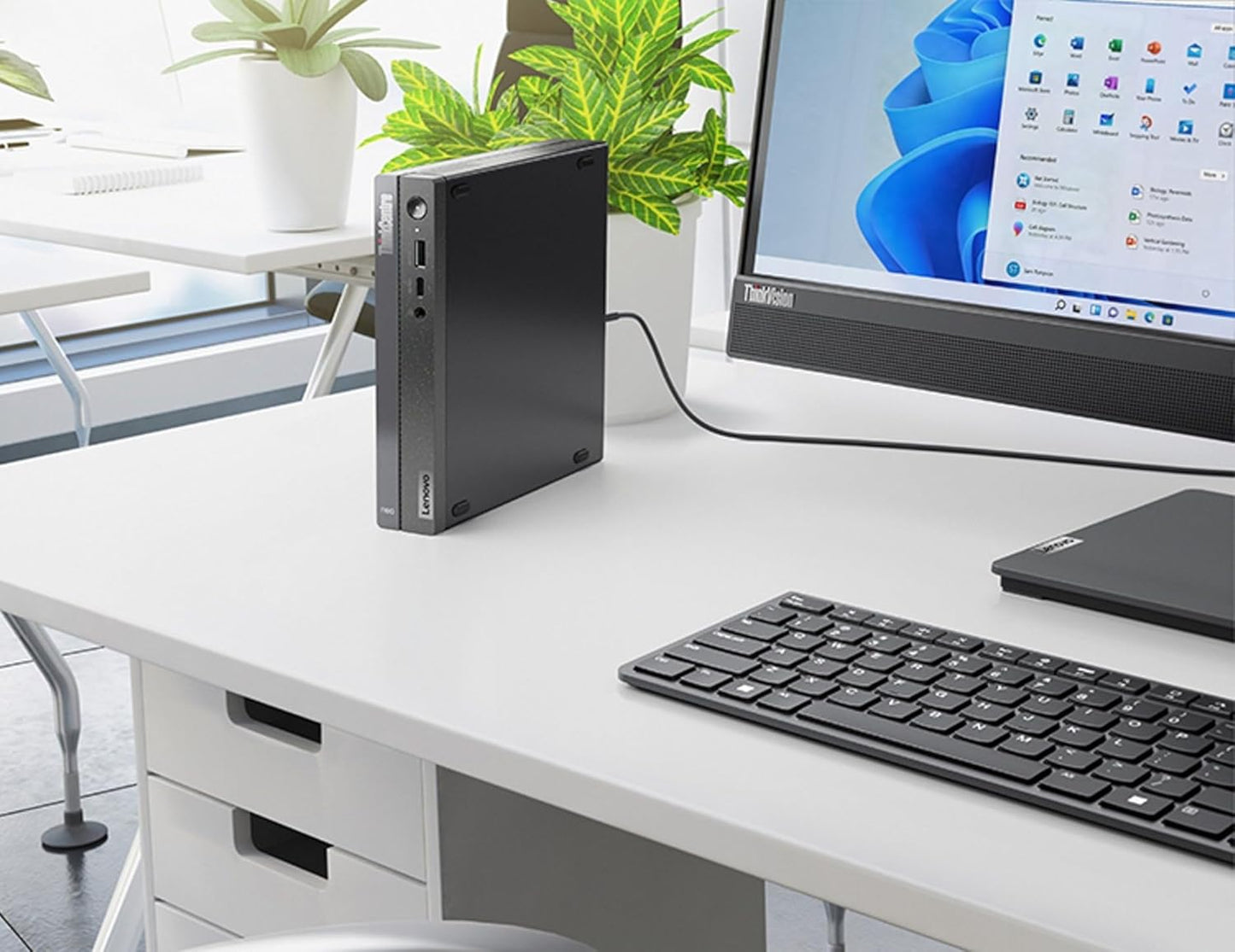 Lenovo ThinkCentre 50q Gen 4 Business Mini Desktop, 13th Gen Intel Core i5-13420H, 16GB RAM, 1TB PCIe SSD, Display Port, RJ-45, HDMI, Wi-Fi 6, Windows 11 Pro, Black