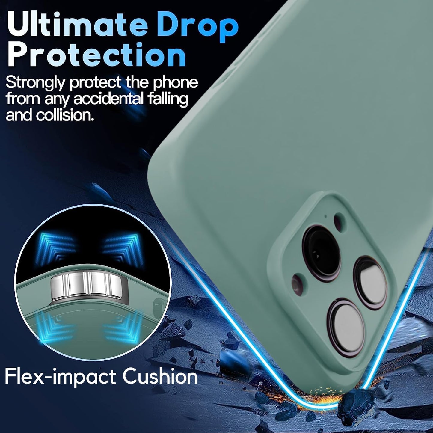 Blaspins Crossbody Lanyard Strap Case for iPhone 14,Neck Cross Body,Adjustable Holder Removable,Drop Protection Shockproof,Hands-Free Silicone Case Cover 6.1 inch, 150 cm Strap, iP14 - Pine Green