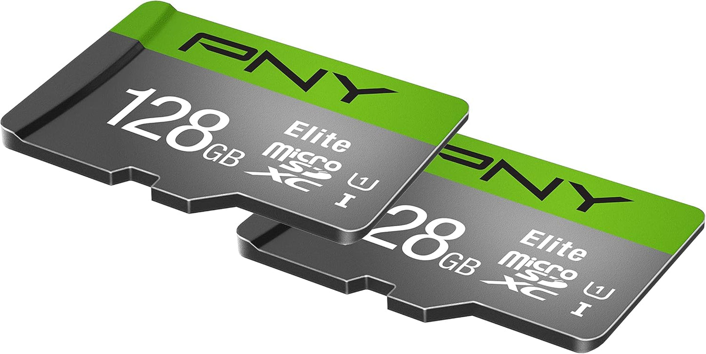 PNY 128GB & 32GB Elite Class 10 U1 microSDXC & microSDHC Flash Memory Card - 100MB/s, Full HD