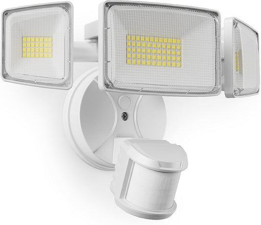 Onforu 75W LED Motion Sensor Outdoor Lights, Dusk to Dawn Flood Light Outdoor Motion Sensor, Hardwired Security Lights Floodlights Outside 7500LM 6500K Daylight IP65 Waterproof (White)