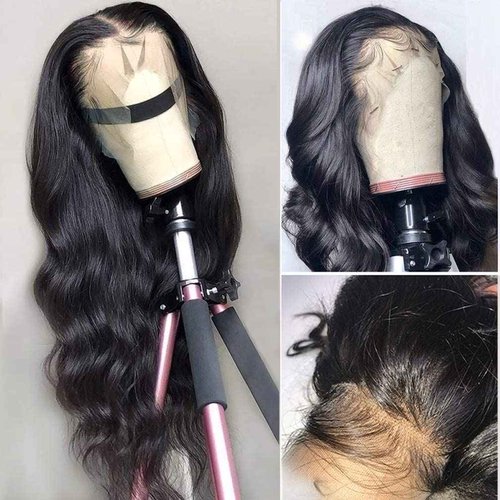 Foreverlove Body Wave Lace Front Wigs Human Hair Pre Plucked 200% Density Brazilian Virgin Human Hair 13x4 HD Lace Frontal Wigs (16 Inch)