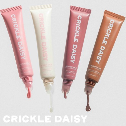 Crickle Daisy Lip Treat Balm - Hydrating & Nourishing Lip Balm with Avocado, Olive, and Coconut Oils - Softening Lip Moisturizer & Protection for Very Dry Lips - Set Of 4, 0.7oz Each