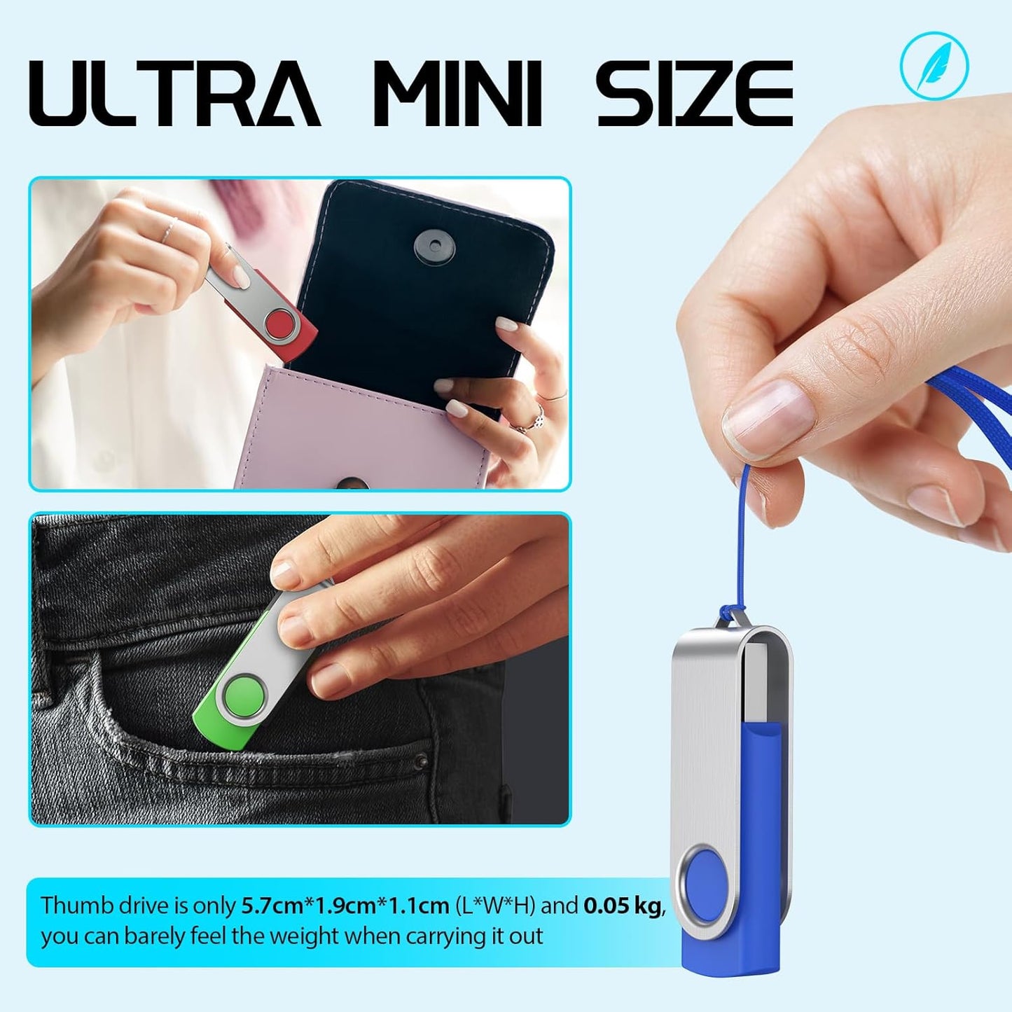 FEBNISCTE Flash-Drive 8 GB 10 Pack 2.0 USB Thumb Drive USB Drive Pack USB- Flash-Drives Memory Stick Jump Drive Zip-Drive for File Backup and Transfer
