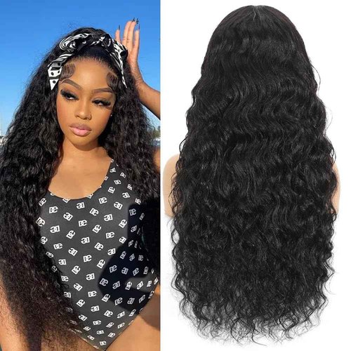 CrownGlory Loose Deep Wave Lace Front Wigs Human Hair Pre Plucked 13X4 Transparent Loose Wave Wig with Baby Hair for Women(Natural Color, 30 Inch)