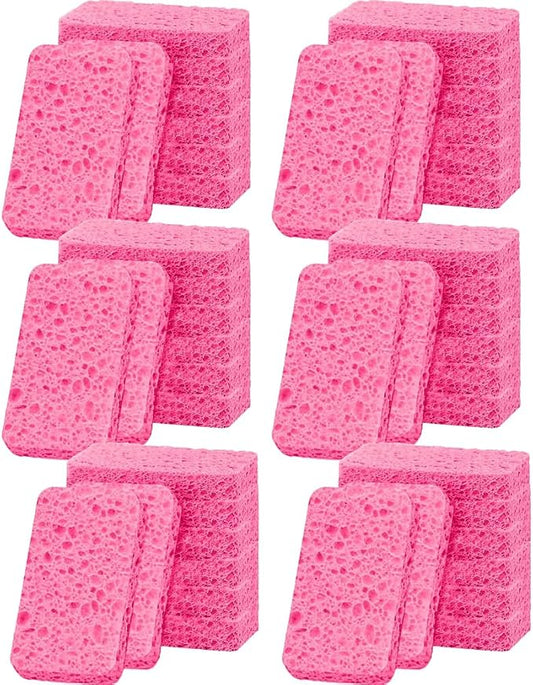 36 - Pack Non-Scratch Scrub Sponges - Sponges for Dishes and Washing Dishes, Cleaning Sponges for Kitchen Home and More（Pink）