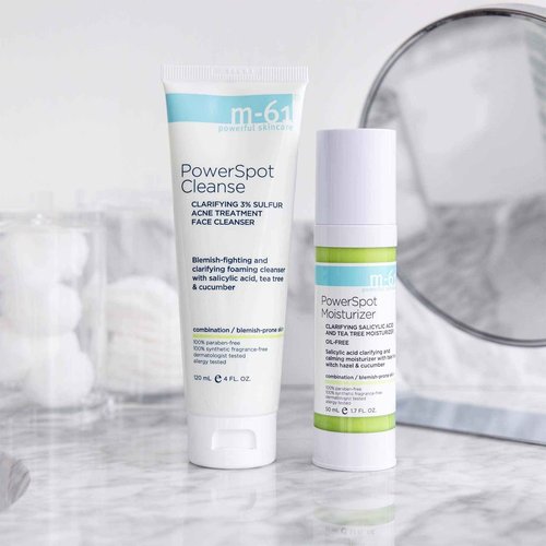 m-61 PowerSpot Moisturizer | Clarifying Oil-Free Moisturizer With Salicylic Acid, Tea Tree, Witch Hazel, and Cucumber. For Oily, Combination, and Blemish-Prone Skin - 1.7 Fl Oz