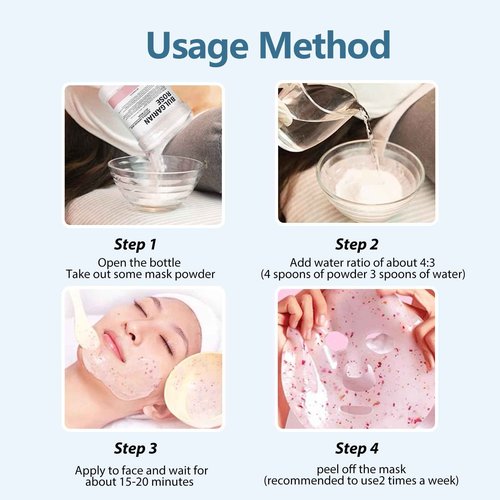 Fokiabin Jelly Mask for Facials Professional Hydrating Deep Cleaning Face Mask Set - 115Fl Oz 5 Treatments (Hyaluronic Acid,Bulgari Rose,24K Gold,VC Essence,Tea tree)