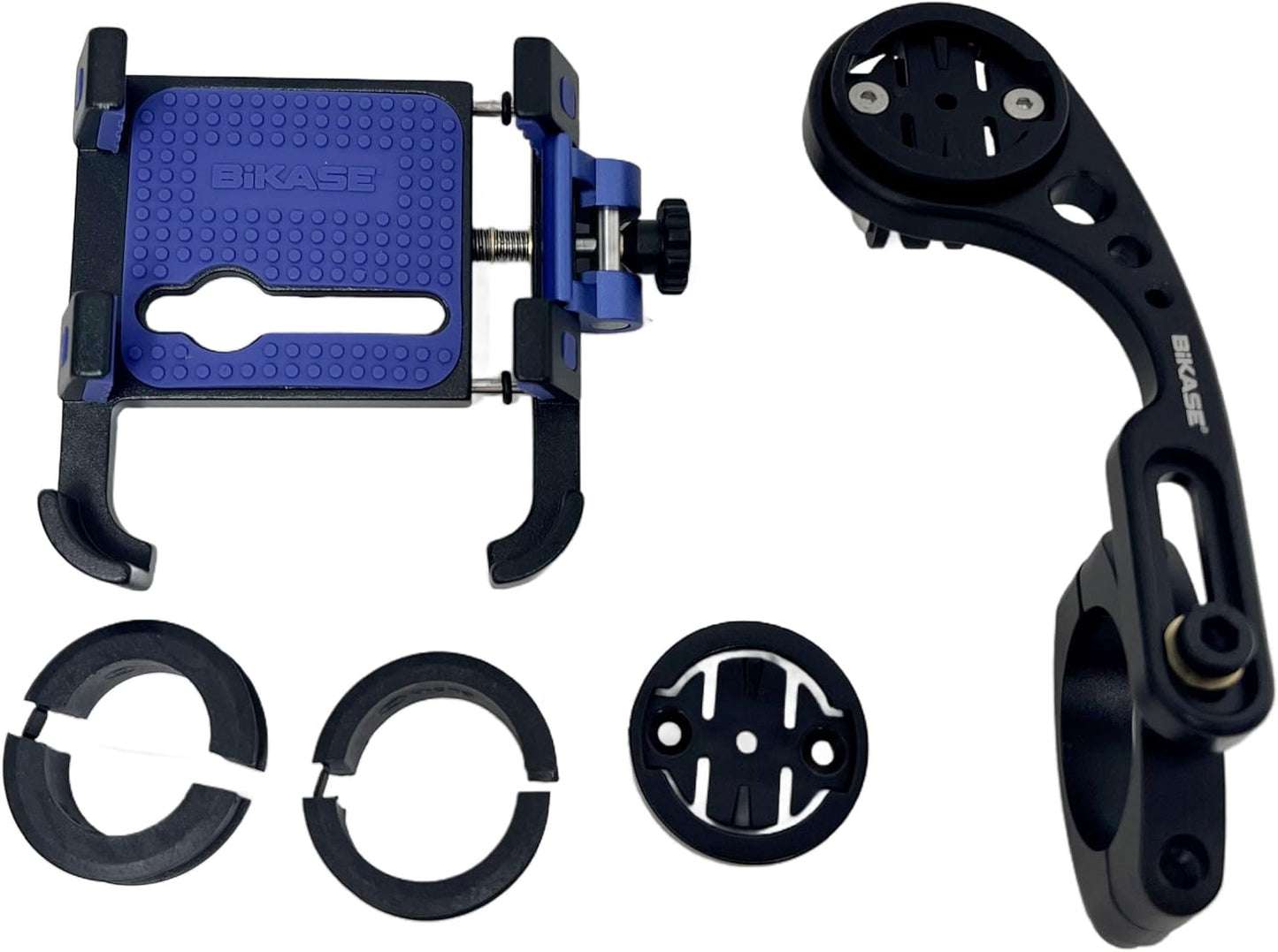 BiKase BiKGrip Bike Phone Holder with Computer Mount Garmin Compatible Bracket, Handlebar Cell Phone Clamp, for Any Phone 4.7" to 6.8"" Smartphones Made of 6061 Aluminum - Ebike"