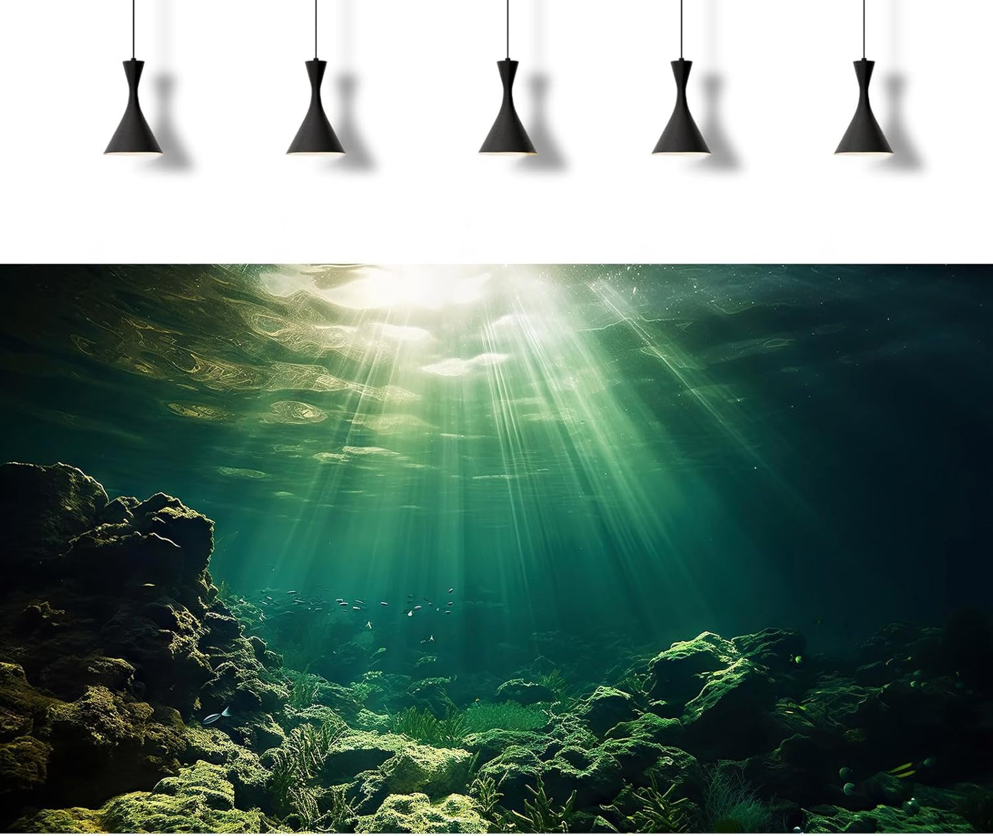 Under The Sea Aquarium Background Underwater Fish Tank Background Ocean Floor Rock Cave Sunray Terrarium Backgrounds Tropical Fish Ocean World Aquarium Reptile Tank Backgrounds 72x18in