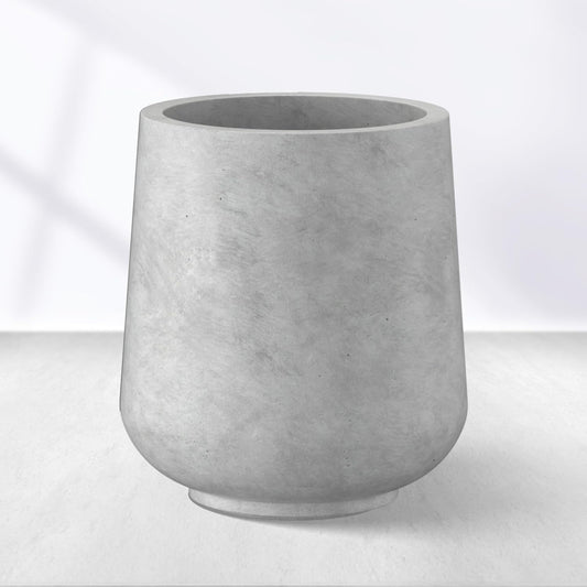 Kante 11.6" Dia Round Concrete Planter, Outdoor Indoor Large Plant Pots Containers with Drainage Hole and Rubber Plug for Home Garden Patio, Gray Concrete