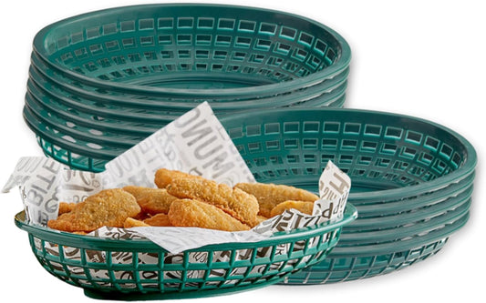 TableCraft Products C1074FG Cash and Carry Basket, Oval, Green (Pack of 12)
