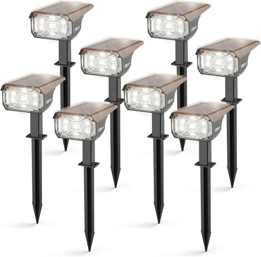Solar Spot Lights Outdoor,40 LEDs Solar Outdoor Waterproof Landscape Lights with 3 Light Modes, Solar Powered Garden Yard Wall Lights Auto On,Off for Patio 8 Pack