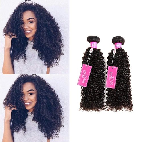 ISEE Hair Virgin Malaysian Deep Curly Jerry Curly Human Hair One Bundles,100% Unprocessed Human Hair Extensions Natural Black Can Be Dyed (26'')