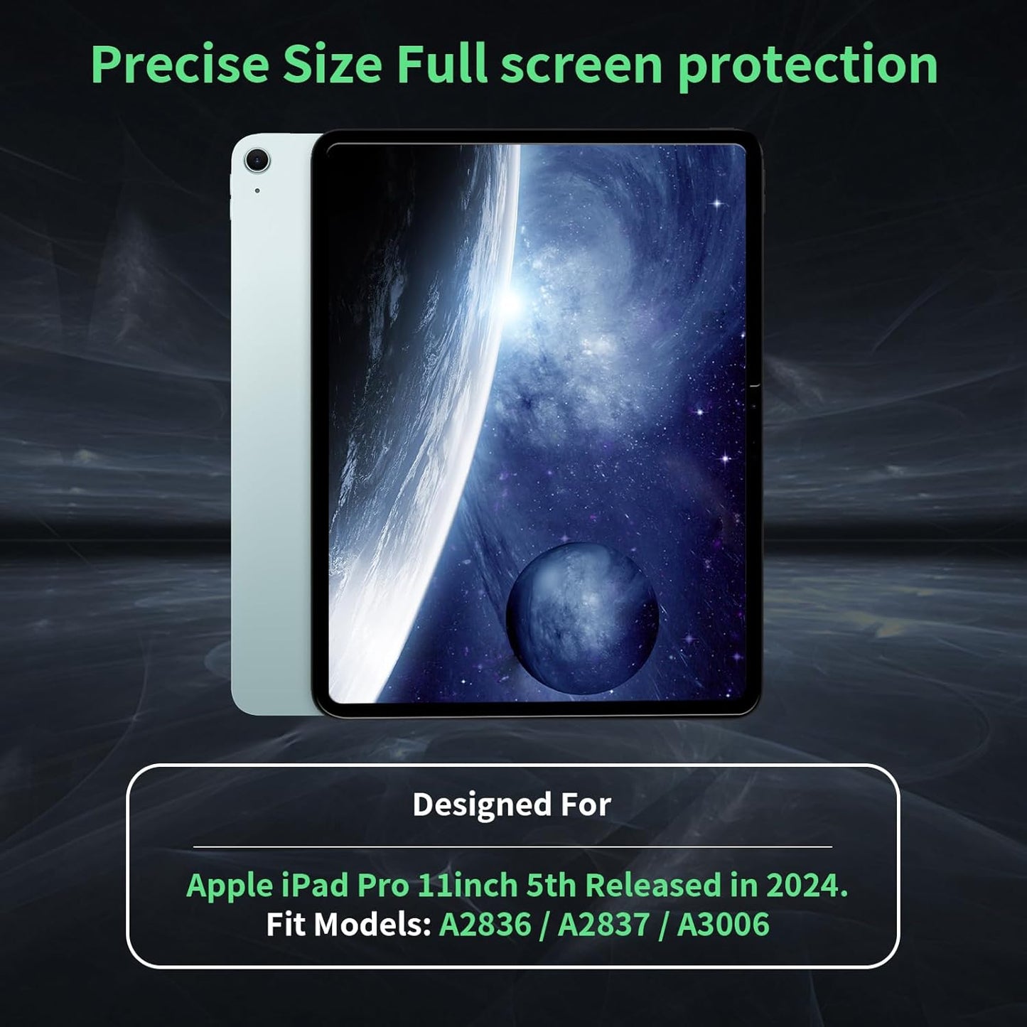 Privacy Screen Protector for iPad Pro 11 Inch M4 2024 5th Generation (A2836 A2837 A3006), Nano iPad Pro 11" Removable Filter Easy Install Film Bubble-Free Guard Anti Blue Light Anti-Spy Shield"