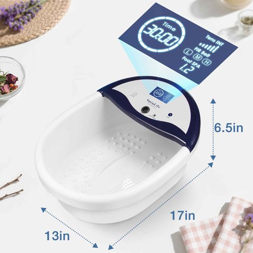 VnioLife Ionic Foot Bath Detox Machine, Ion Detox Foot Bath Cleanse, LED Display Spa with Heated Belt, Wrist Strap, Arrays, Liners (Portable Handbag)