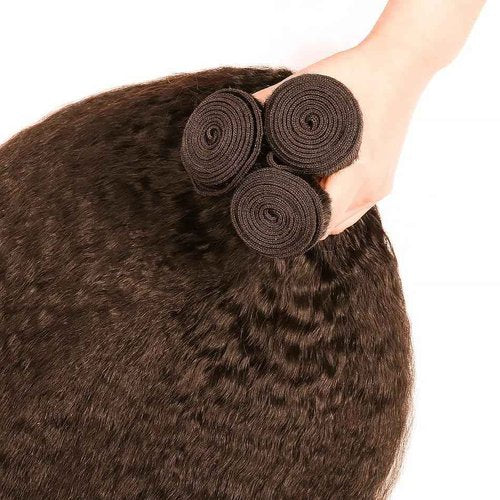 Condescension Bundles Human Hair 24 26 28 Inch Chocolate Brown Yaki Wave Human Hair Bundles Brazilian Virgin Remy Medium Brown Soft and Silky Hair Extensions