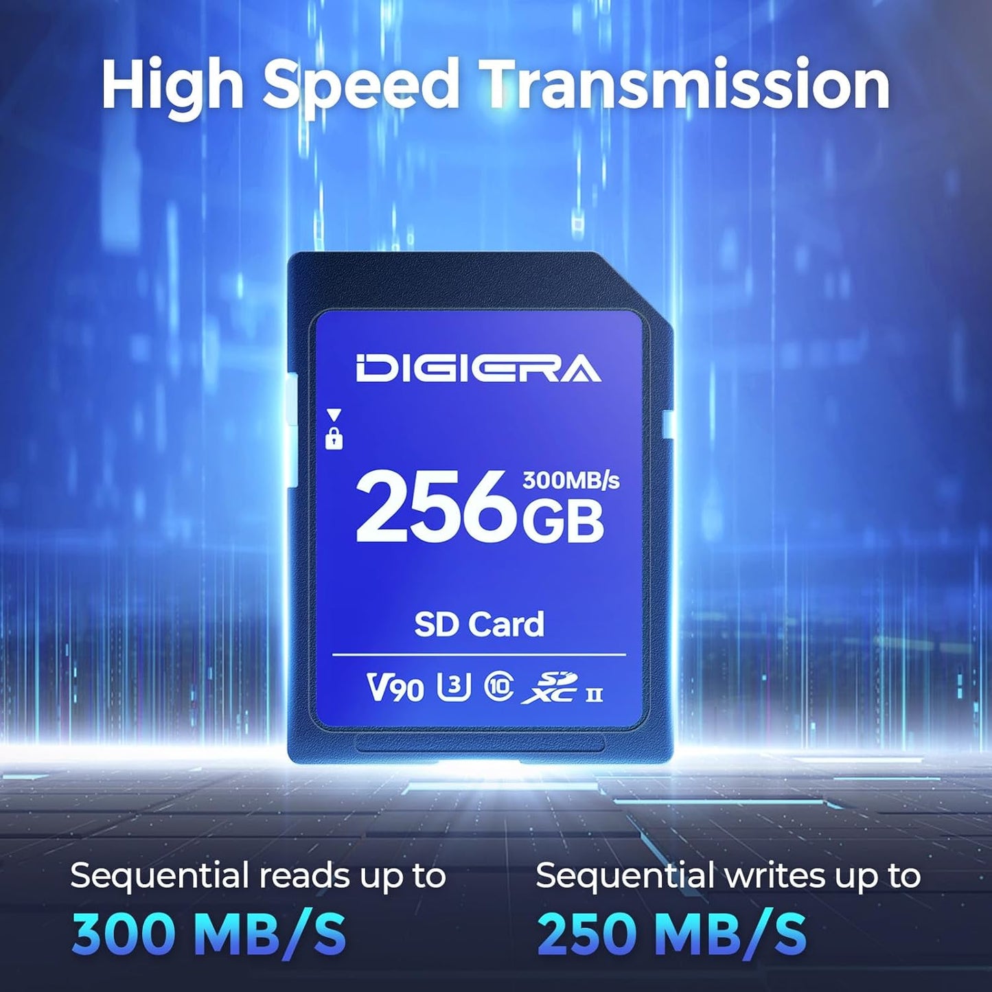 256GB LSU200 SDXC UHS-II Memory Card - up to 300MB/s, C10, U3, V90, 8K, SD Card for Computers, Digital Cameras, Home Theatre Devices, Car Navigation Systems (2 Pack)