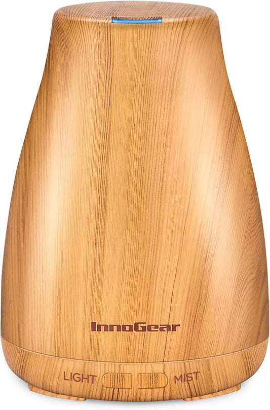 InnoGear Essential Oil Diffuser, Ultrasonic Diffusers for Home Aromatherapy Humidifier for Bedroom Room 7 Colors LED 2 Mist Mode Auto Off, Yellow