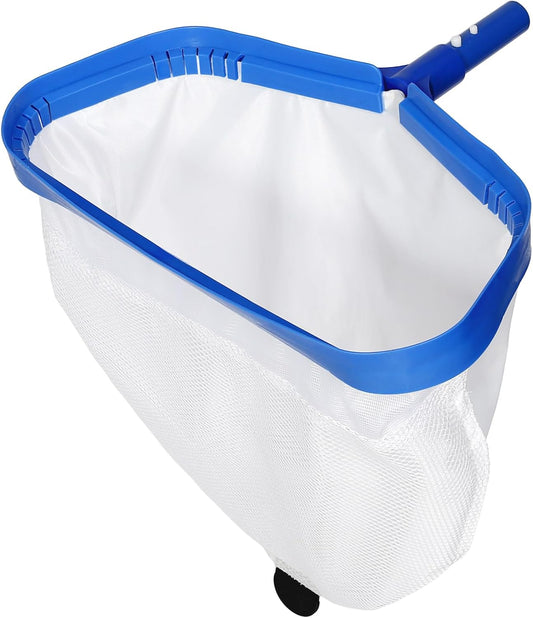 joyhalo Pool Skimmer Net,Fine Mesh Pool Nets for Cleaning with Double-Layer Deep Bag,Aluminum Frame Wrapped mesh Header for Cleaning Leaf, Debris(No Pole)