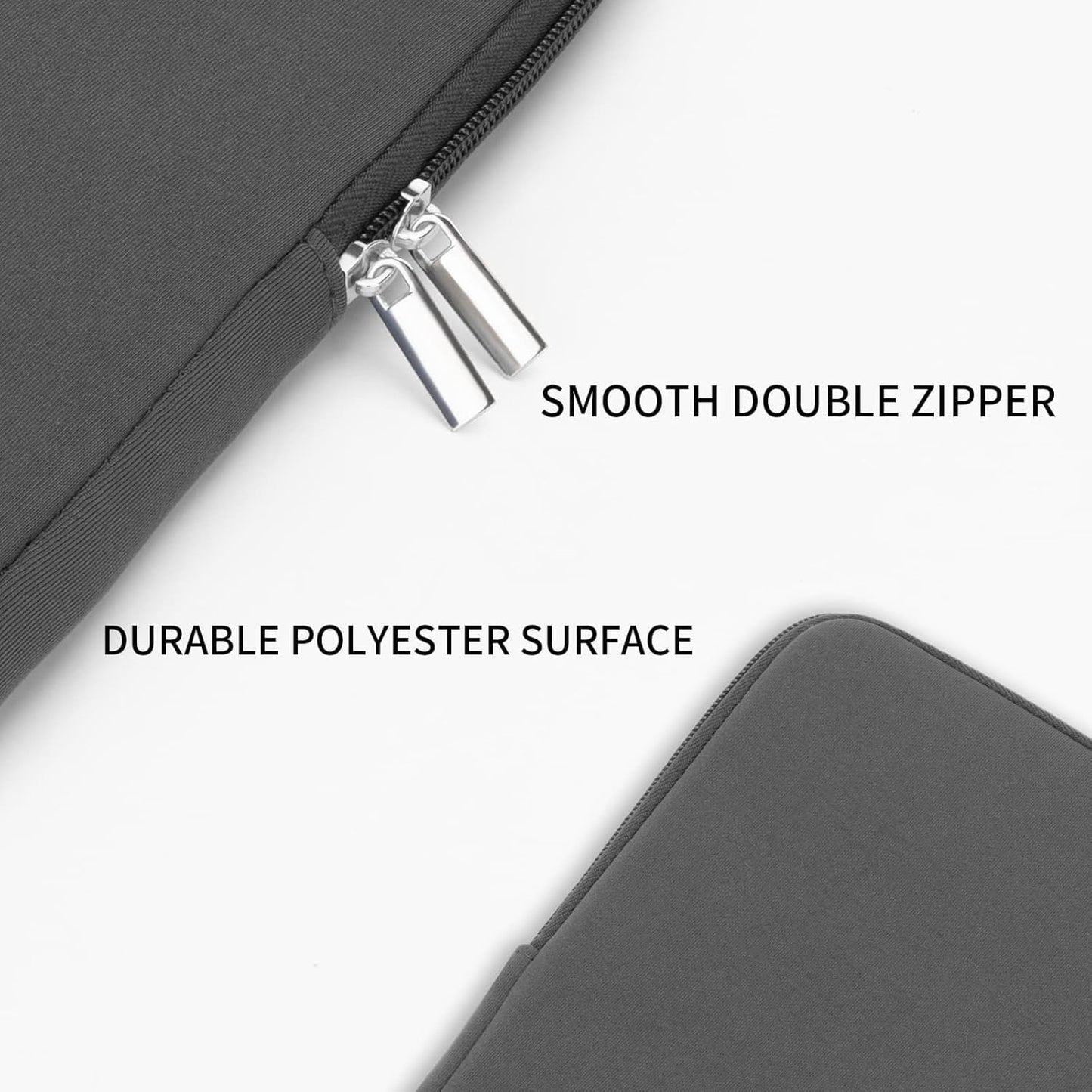 RAINYEAR Laptop Sleeve Case Compatible with 13.3 Inch Notebook Computer Tablet Chromebook 14" MacBook Pro M1 M2 M3 M4 Pro/Max Soft Cover Protective Case Zipper Carrying Bag (Gray, Upgraded Version)